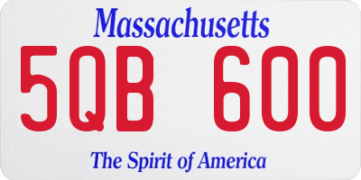 MA license plate 5QB600