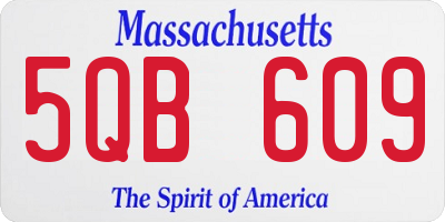 MA license plate 5QB609