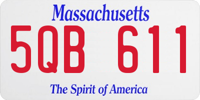 MA license plate 5QB611