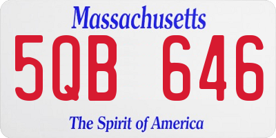 MA license plate 5QB646