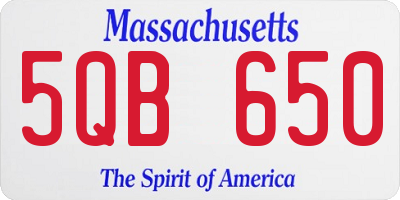 MA license plate 5QB650