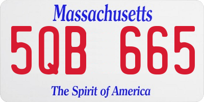 MA license plate 5QB665
