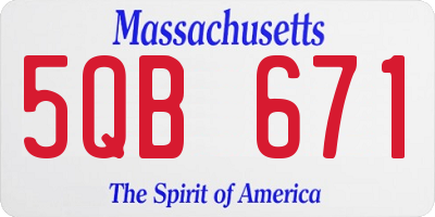 MA license plate 5QB671