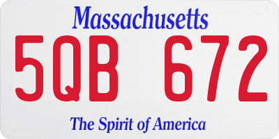 MA license plate 5QB672