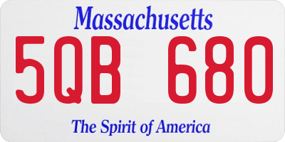 MA license plate 5QB680
