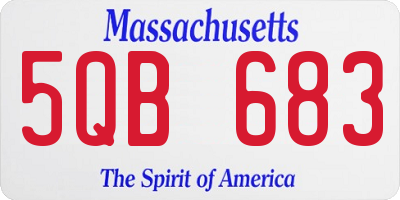 MA license plate 5QB683