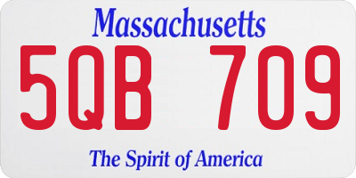 MA license plate 5QB709