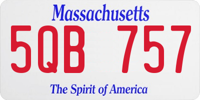 MA license plate 5QB757