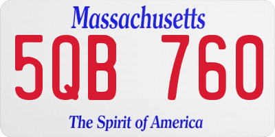 MA license plate 5QB760