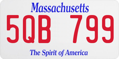MA license plate 5QB799