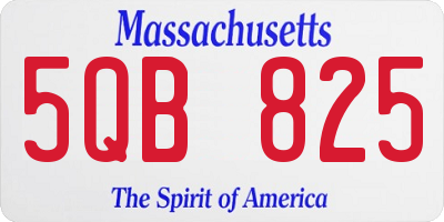 MA license plate 5QB825