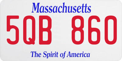MA license plate 5QB860