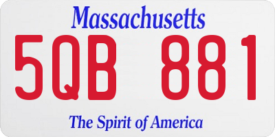 MA license plate 5QB881