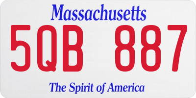 MA license plate 5QB887