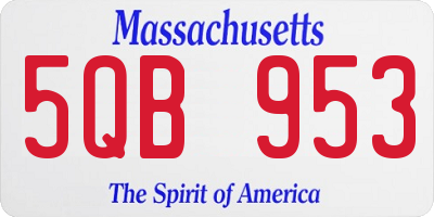 MA license plate 5QB953