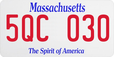MA license plate 5QC030