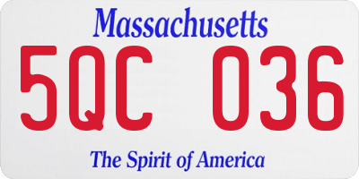 MA license plate 5QC036