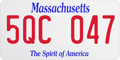 MA license plate 5QC047