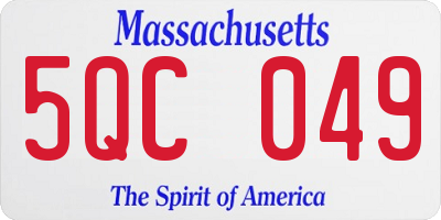 MA license plate 5QC049