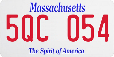 MA license plate 5QC054