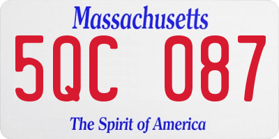 MA license plate 5QC087
