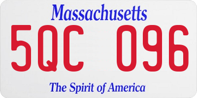 MA license plate 5QC096