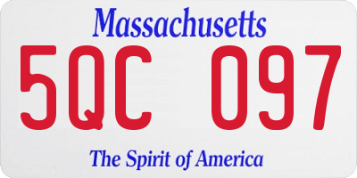 MA license plate 5QC097