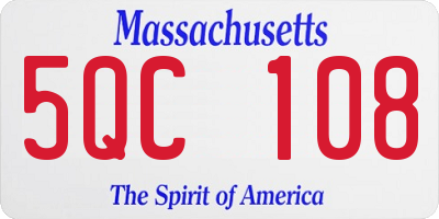 MA license plate 5QC108