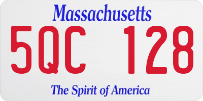 MA license plate 5QC128