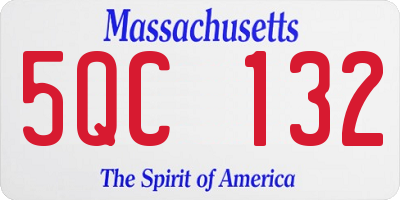 MA license plate 5QC132