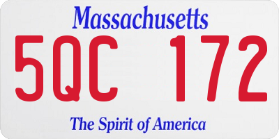 MA license plate 5QC172
