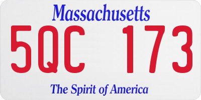 MA license plate 5QC173