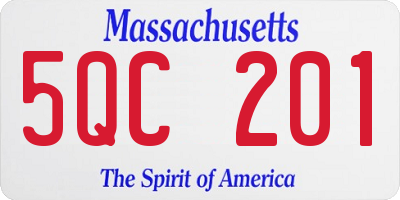 MA license plate 5QC201