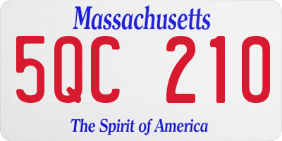 MA license plate 5QC210