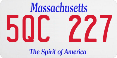 MA license plate 5QC227