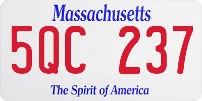 MA license plate 5QC237