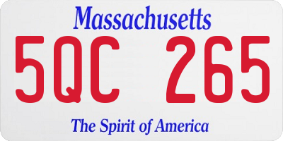MA license plate 5QC265