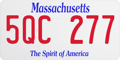 MA license plate 5QC277