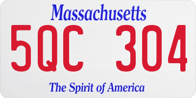 MA license plate 5QC304