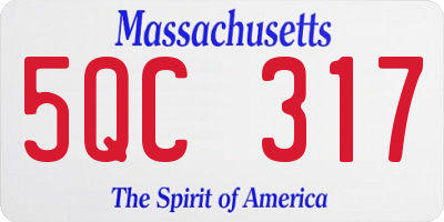 MA license plate 5QC317
