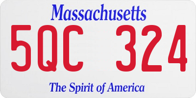 MA license plate 5QC324
