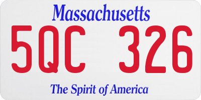 MA license plate 5QC326