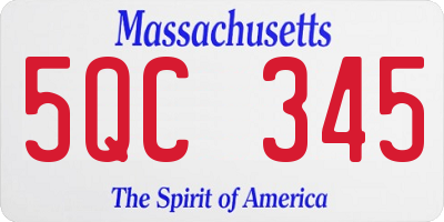 MA license plate 5QC345
