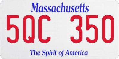 MA license plate 5QC350
