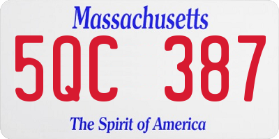 MA license plate 5QC387