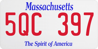 MA license plate 5QC397