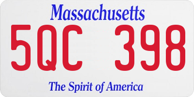 MA license plate 5QC398