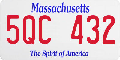 MA license plate 5QC432