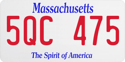 MA license plate 5QC475