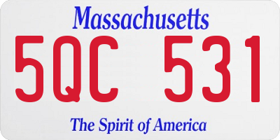 MA license plate 5QC531